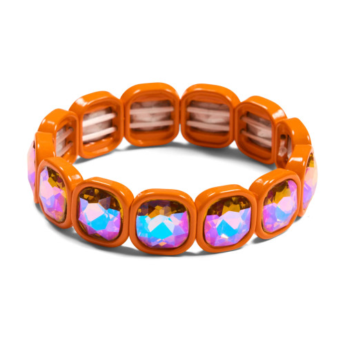 Stretch Ice Crystal Bracelet in Orange, Crystal, tomfoolery