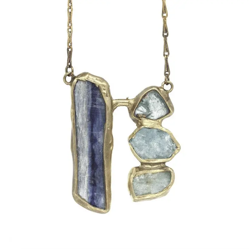 Waterfall Aquamarine & Kyanite Pendant, Emilie Shapiro, tomfoolery