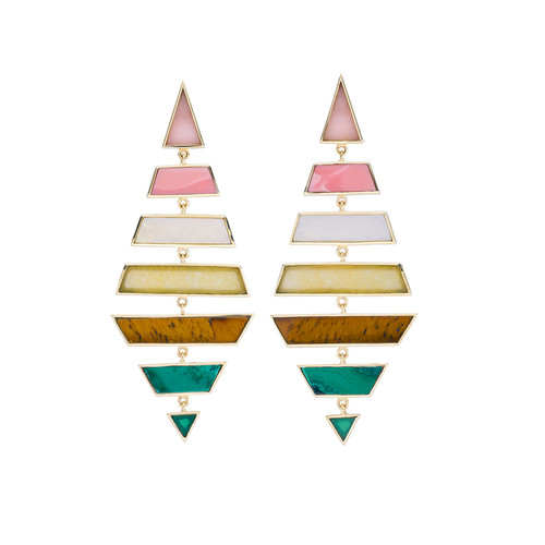 "Canyon Bloom" Tesserae Kite Cascade Earrings, metier by tomfoolery, tomfoolery