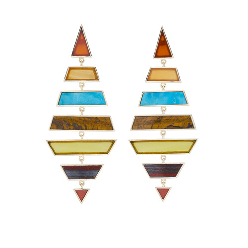 "Desert Reverie" Tesserae Kite Cascade Earrings, metier by tomfoolery, tomfoolery