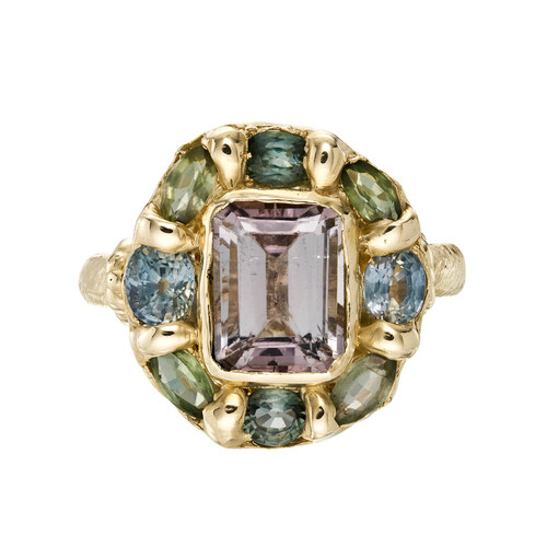 Grey Tourmaline Kaleidoscope Halo Ring, Ciara Bowles, tomfoolery