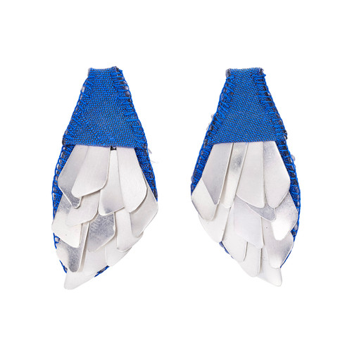 Silver & Silk Tessa's Leaf Earrings, Julie Usel, tomfoolery