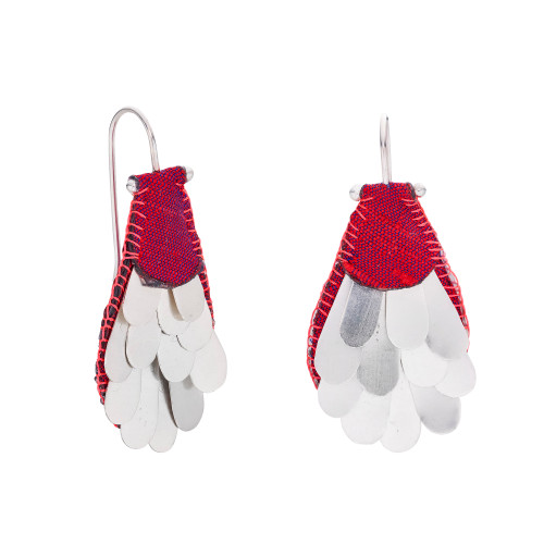 Silver & Silk Drop Earrings, Julie Usel, tomfoolery