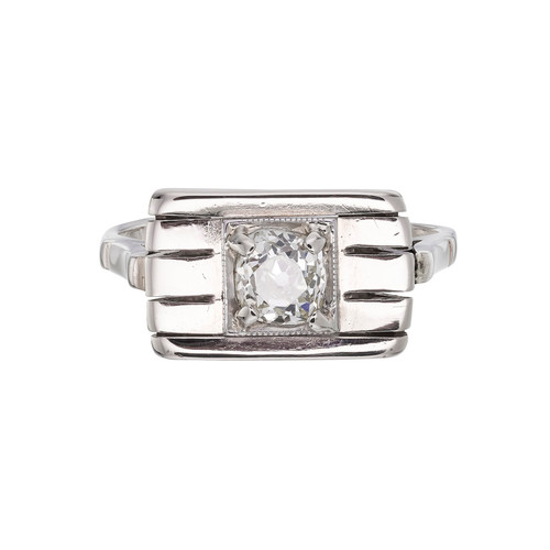 White Gold & Diamond Radiator Ring, Preloved, tomfoolery
