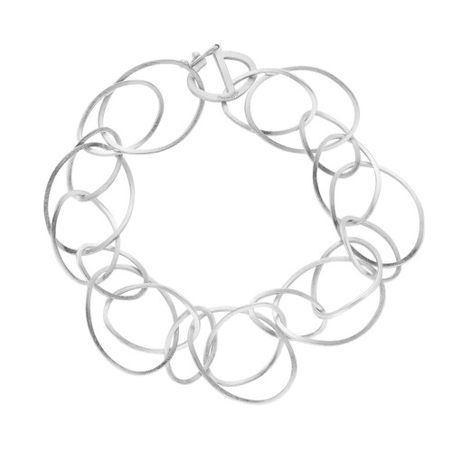  Silver Tenderly Double Oval Chain Link Bracelet, Tezer, tomfoolery