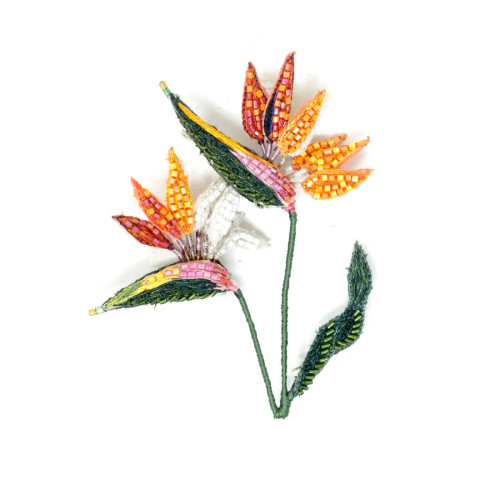 Bird of Paradise Flower Beaded Brooch, Trovelore, Tomfoolery London