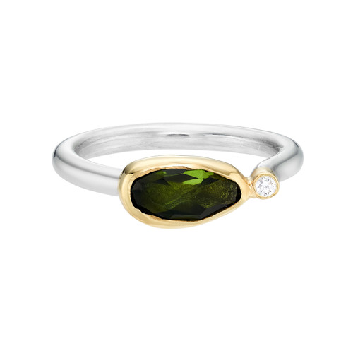 Irregular East-West Green Tourmaline Ring, Margoni, tomfoolery