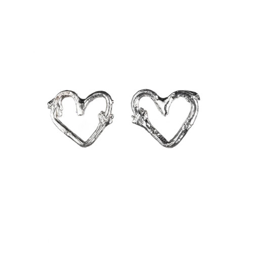 Mini Heart Twig Studs, Amanda Coleman, tomfoolery