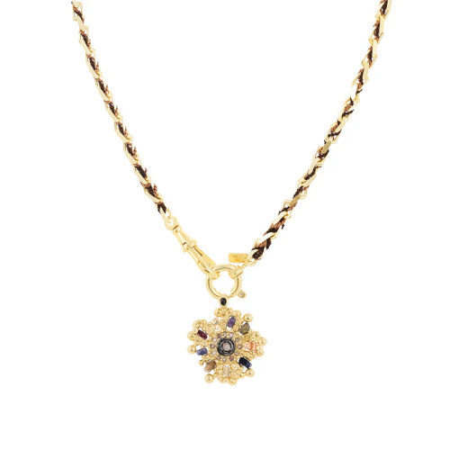 N° 977 Gold & Brown Braided Pendant, Marie Laure Chamorel, tomfoolery