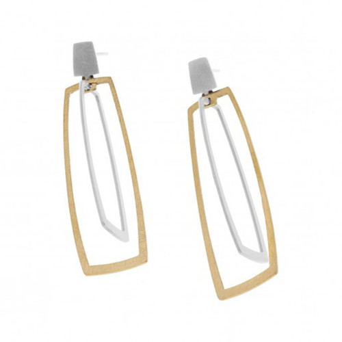Kinetic Rectangular Drop Earrings, Deco Echo, tomfoolery