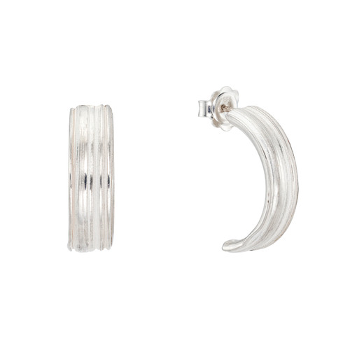 Absolu 'Half Hoop' Silver Earrings, Marion Leboutellier, tomfoolery