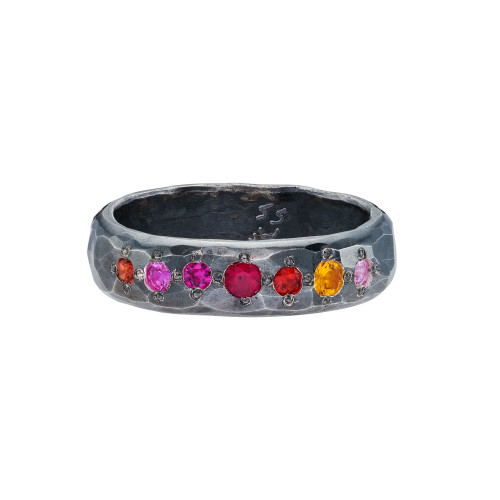 Sapphire Stream Half Round Band in Sunset, Annie Fensterstock, tomfoolery