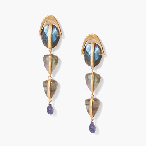 Labradorite Mix Rise Earrings, Chan Luu, tomfoolery