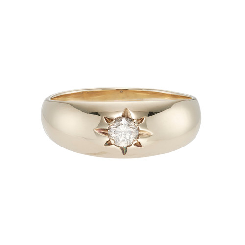 Diamond Star Bombe Signet Ring, Preloved, tomfoolery