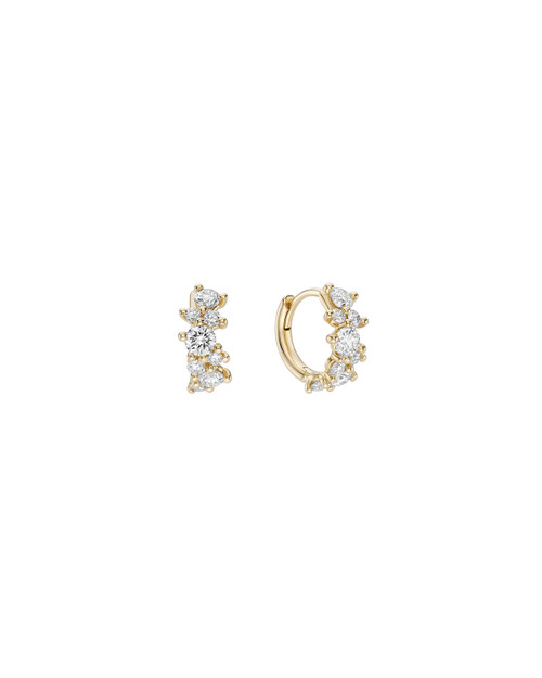 Scatter White Diamond Mini Hoops, Infinite - By tf, tomfoolery