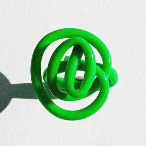 Brilliant Zig Ring in Neon Green, Samuel Coraux, tomfoolery