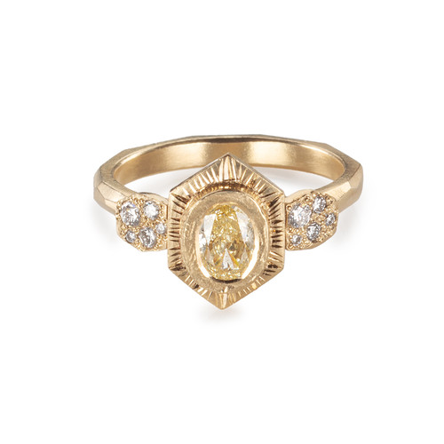 One-Of-A-Kind Oval Hexa Faceted Ring, Maria Manola, tomfoolery