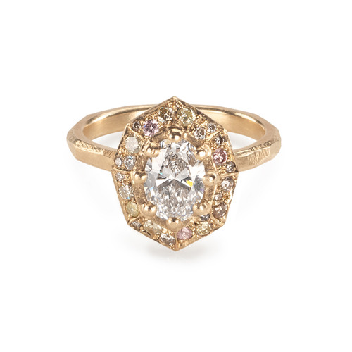 One-Of-A-Kind Oval Hexa Halo Ring, Maria Manola, tomfoolery