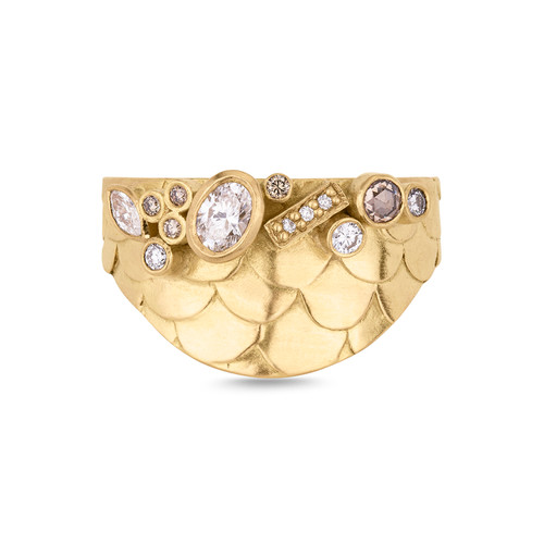 One-Of-A-Kind Catkin Crescent Cascade Ring, Alison Macleod, tomfoolery London