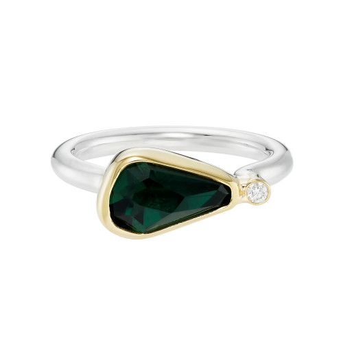 Irregular East-West Green Tourmaline Ring, Margoni, tomfoolery