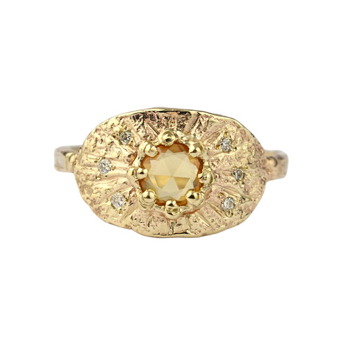 One-Of-A-Kind Yellow Sapphire Sunburst Ring, Momocreatura, tomfoolery