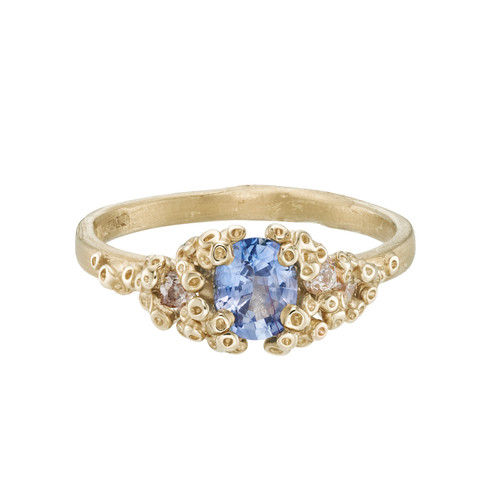Pastel Blue Sapphire & Golden Barnacle Ring, Ami Pepper, tomfoolery