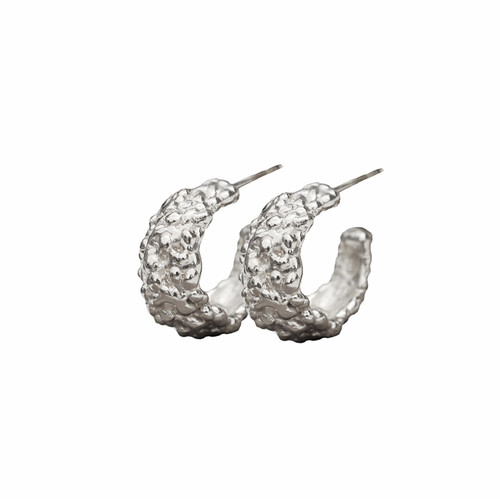 Chunky Lichen Silver Hoops, Alice Clarke, tomfoolery