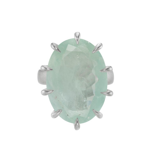 Aquamarine Oval Cut Talon Claw Ring, Palette - By tf, tomfoolery