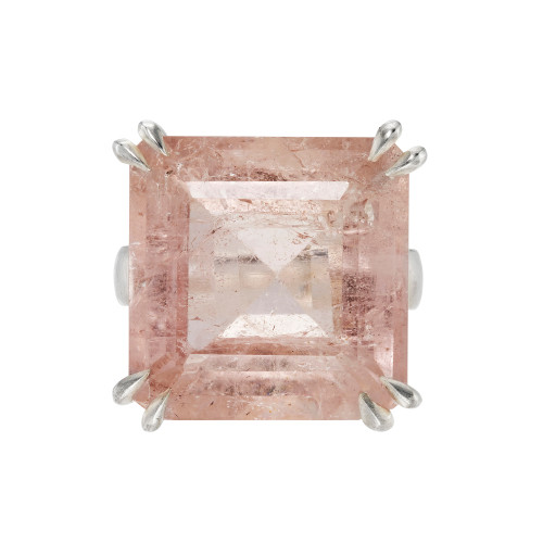 Morganite Princess Cut Double Talon Claw Ring, Palette - By tf, tomfoolery
