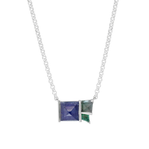 Trio Tanzanite and Tourmaline Pendant, Palette - By tf, tomfoolery