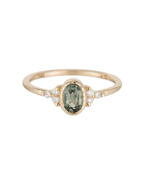 Oval Green Sapphire Cluster Ring, Jennie Kwon, tomfoolery
