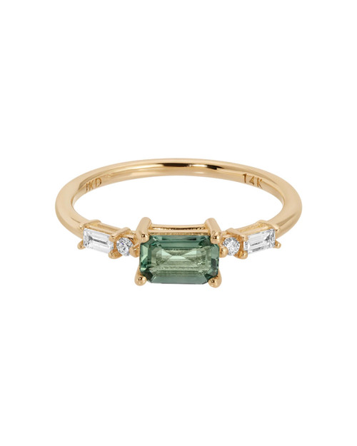 Emerald Cut Green Sapphire Etude Ring, Jennie Kwon, tomfoolery