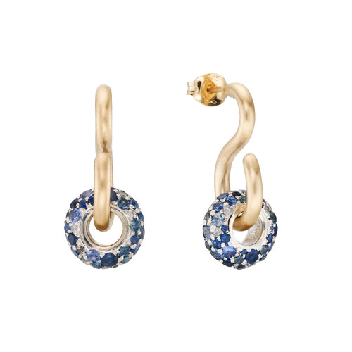 Blue Sapphire and Diamond Poise Earrings, Skomer Studio by Daisy Simpson, tomfoolery London