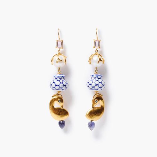 Delft Chandelier Earrings Multi, Chan Luu, tomfoolery