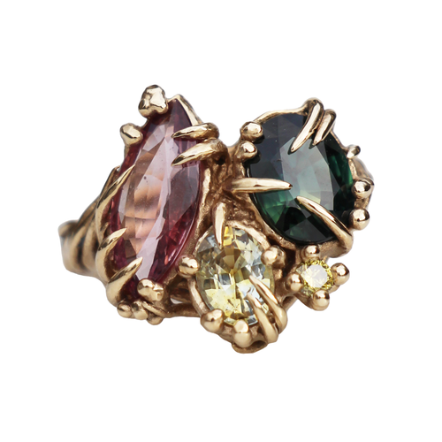 One-Of-A-Kind Sapphire Eyes Wide Open Ring, Alice Clarke, tomfoolery