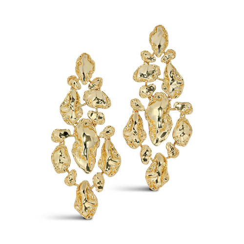 Brut Gold Large Mosaic Earrings, Alexis Bittar, tomfoolery