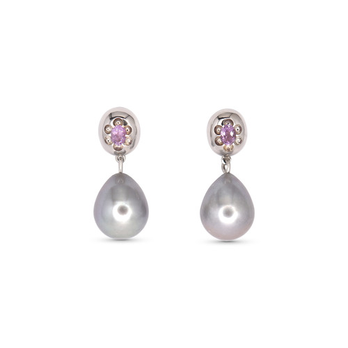 Pearl Minerva Drop Earrings, Bryony Wong, tomfoolery