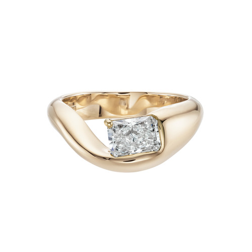 Radiant Curved Lab Diamond Ring, Diamonds - By tf, tomfoolery