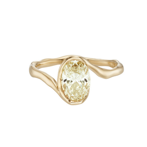 Oval Champagne Diamond Split Thessa Ring, Thessa - By tf, tomfoolery
