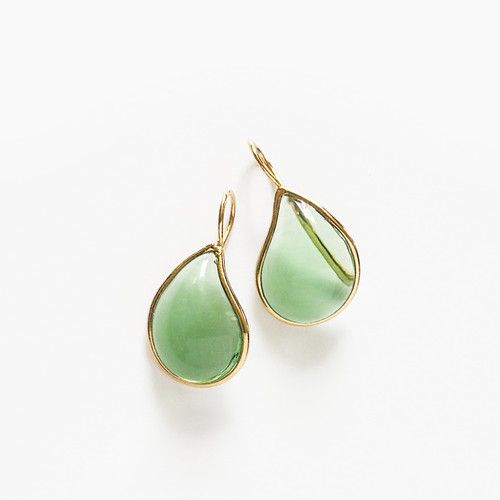 Glass Teardrop Earrings Jade, Loulou de la Falaise, tomfoolery