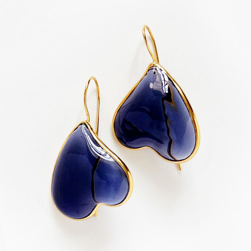 Glass Clover Earrings Purple 