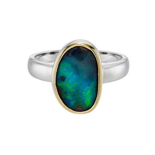 Oval Boulder Opal Ring, OPAL, tomfoolery 