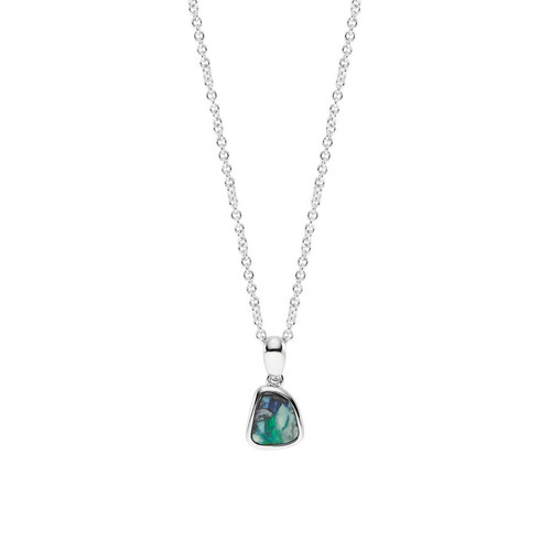 Mini Silver Boulder Opal Pendant, OPAL, tomfoolery