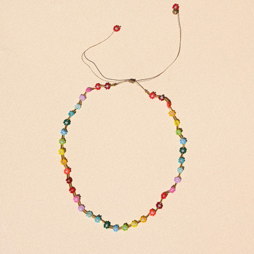Beaded Rainbow Daisy Necklace, Ginie et Lolotte, tomfoolery