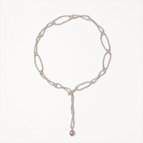 Pearl Petal Lariat Necklace, WWAKE, tomfoolery