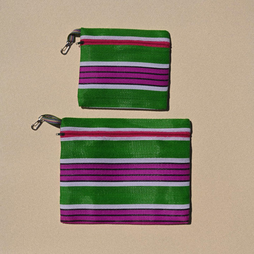 Pouch Set in Green & Pink, Market, tomfoolery