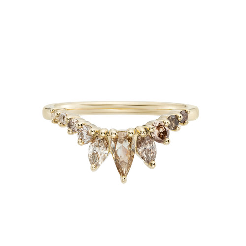 One-Of-A-Kind Champagne Diamond Tiara Ring, Ceremonial - By tf, tomfoolery