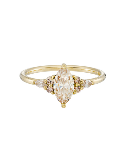 Eugenie Champagne Marquise Diamond Ring, Art Echo - By tf, tomfoolery