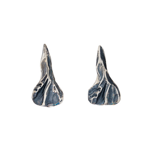 Abstract Ginkgo Leaf Silver Stud Earrings, Eva Stone, tomfoolery
