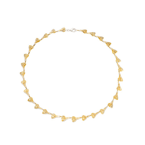 Abstract Ginkgo Leaf Silver & Gold Necklace, Eva Stone, tomfoolery
